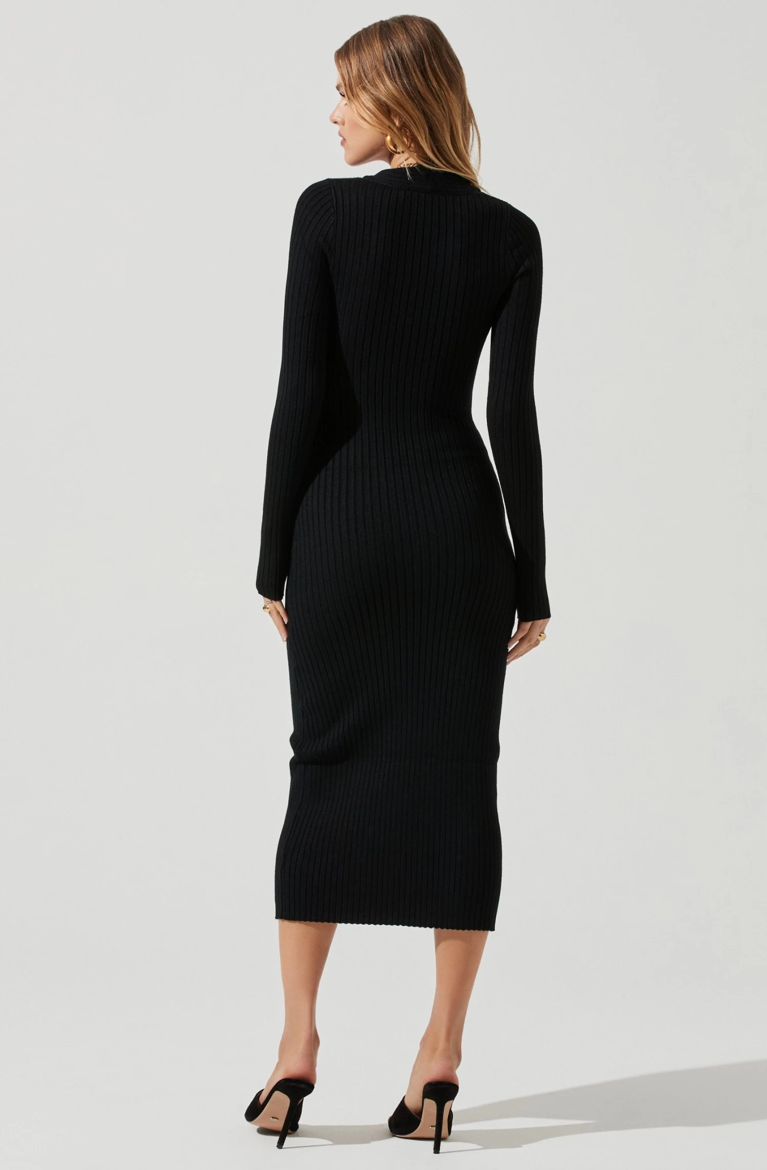Long Sleeve Twist Front Sweater Dress 5 Long Sleeve Twist Front Sweater Dress - Image 3