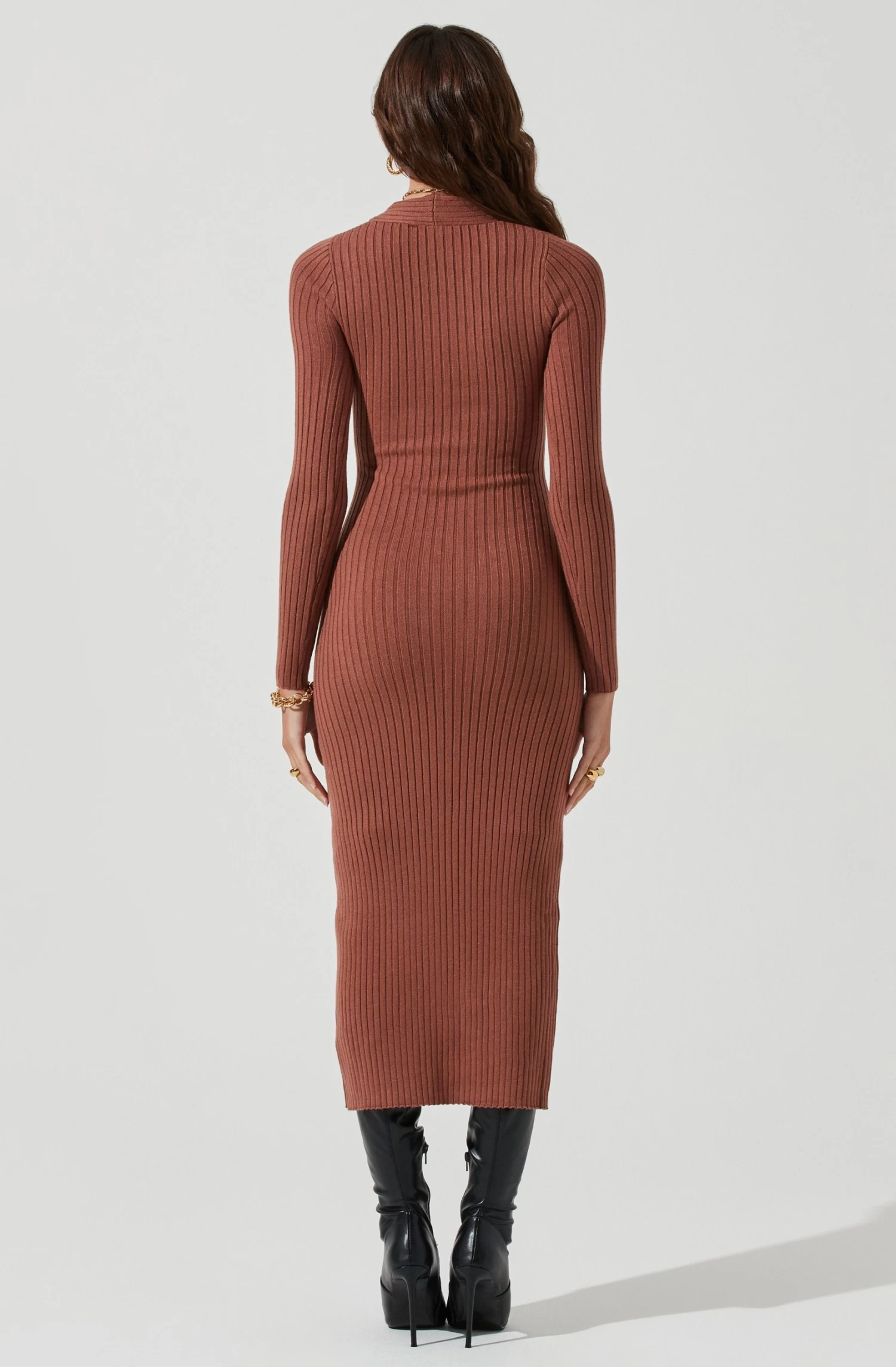 Long Sleeve Twist Front Sweater Dress 10 Long Sleeve Twist Front Sweater Dress - Image 8