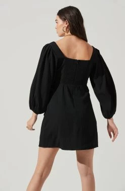 Center Cutout Wrap Skirt Mini Dress 27 Center Cutout Wrap Skirt Mini Dress -Chic Outfit Shop ADR101202 BLACK 6