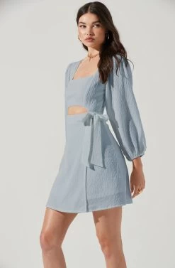 Center Cutout Wrap Skirt Mini Dress 41 Center Cutout Wrap Skirt Mini Dress -Chic Outfit Shop ADR101202 WHITE 0152