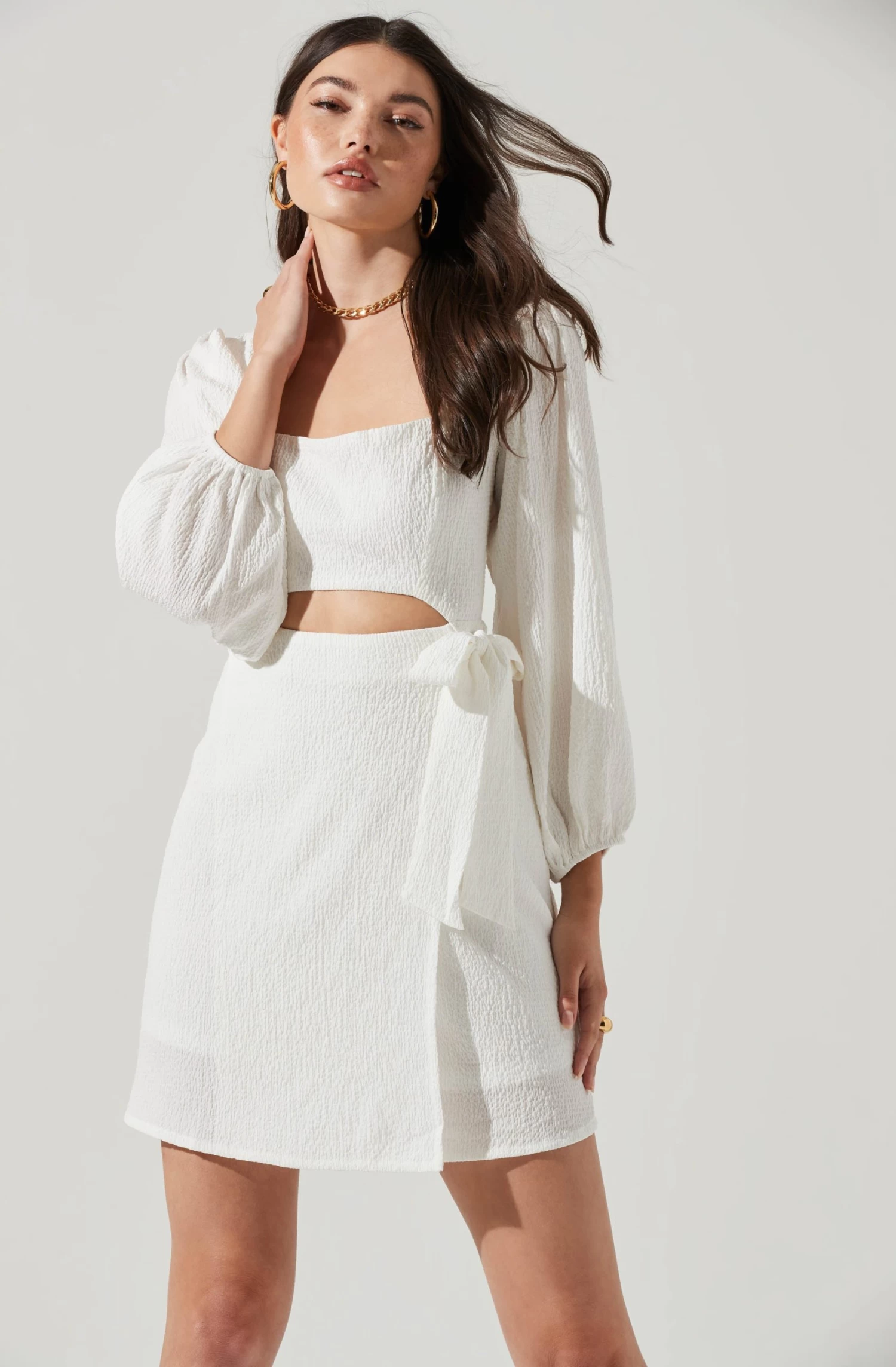 Center Cutout Wrap Skirt Mini Dress 14 Center Cutout Wrap Skirt Mini Dress - Image 12