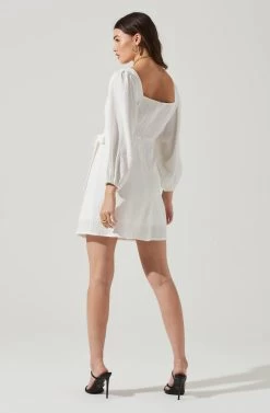 Center Cutout Wrap Skirt Mini Dress 38 Center Cutout Wrap Skirt Mini Dress -Chic Outfit Shop ADR101202 WHITE 6