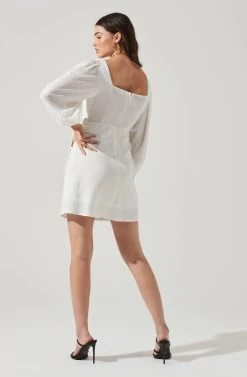 Center Cutout Wrap Skirt Mini Dress 34 Center Cutout Wrap Skirt Mini Dress -Chic Outfit Shop ADR101202 WHITE 7