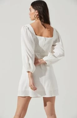 Center Cutout Wrap Skirt Mini Dress 37 Center Cutout Wrap Skirt Mini Dress -Chic Outfit Shop ADR101202 WHITE 8