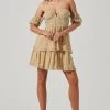 Off Shoulder Two Tier Floral Mini Dress