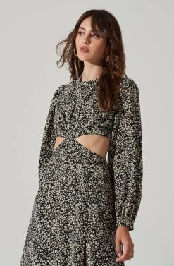 Floral Tie Back Cut Out Midi Dress -Chic Outfit Shop ADR101392 BLACKWHITEDAISY 2 c2ff96f0 a42c 4156 b774 e83955bfa731