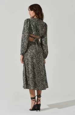 Floral Tie Back Cut Out Midi Dress -Chic Outfit Shop ADR101392 BLACKWHITEDAISY 5 94ca06d3 e2f1 4181 913a 9c59c73f52b0