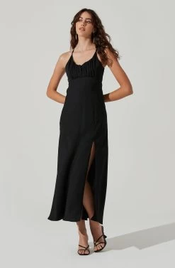 Ruched Bust Maxi Dress -Chic Outfit Shop ADR101433 BLACK 1