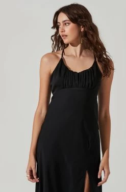 Ruched Bust Maxi Dress -Chic Outfit Shop ADR101433 BLACK 4