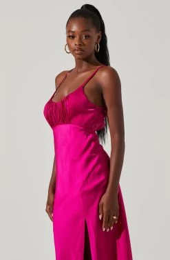 Ruched Bust Maxi Dress -Chic Outfit Shop ADR101433 FUCHSIA 3
