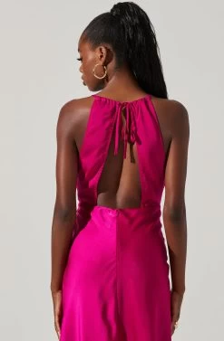 Ruched Bust Maxi Dress -Chic Outfit Shop ADR101433 FUCHSIA 4