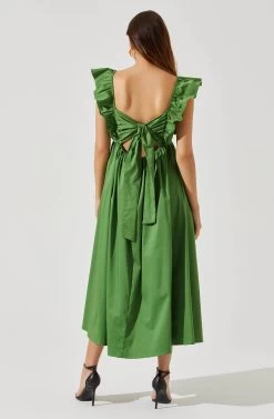 Flutter Sleeve Tie Back Maxi Dress -Chic Outfit Shop ADR101610 GREENAPPLE 5