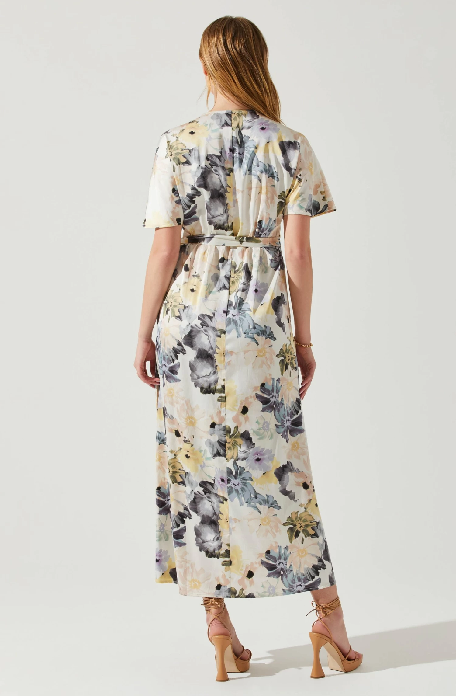 Floral Short Sleeve Wrap Front Maxi Dress 8 Floral Short Sleeve Wrap Front Maxi Dress - Image 6