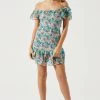 Flutter Sleeve Smocked Mini Dress -Chic Outfit Shop ADR101648 BLUEPINKMULTI 2