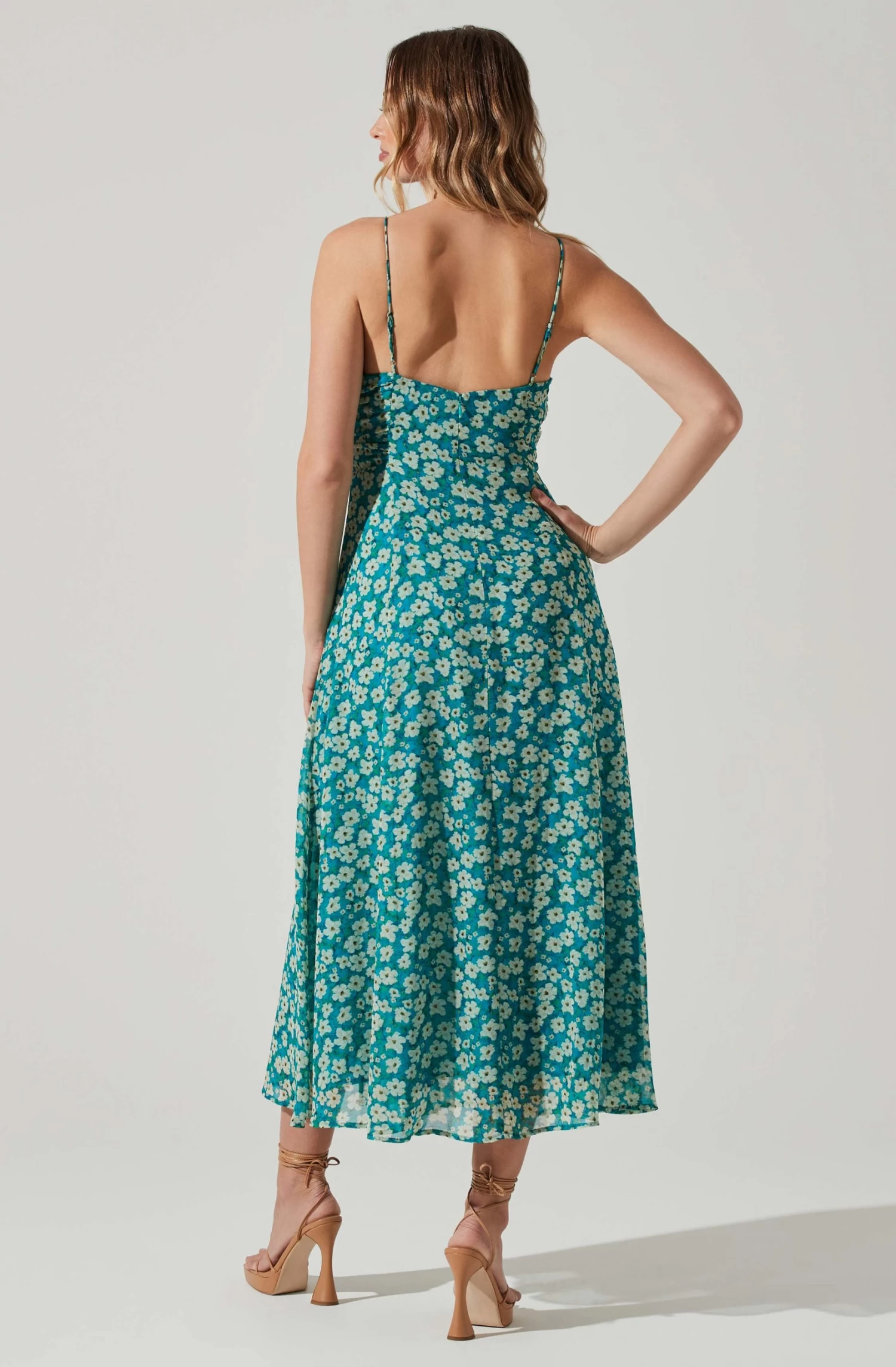 Floral Ruched Bust Midi Dress 8 Floral Ruched Bust Midi Dress - Image 6