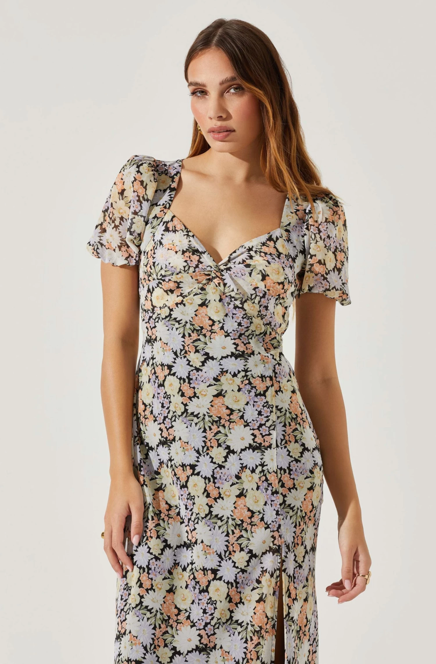 Sweetheart Neck Floral Twist Bust Maxi Dress 4 Sweetheart Neck Floral Twist Bust Maxi Dress - Image 2