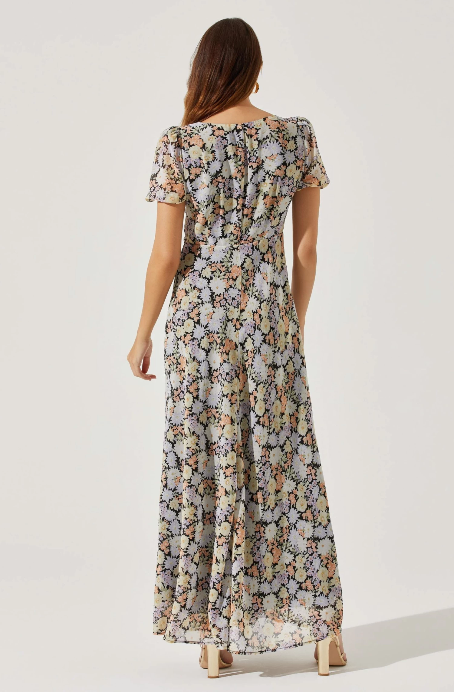 Sweetheart Neck Floral Twist Bust Maxi Dress 8 Sweetheart Neck Floral Twist Bust Maxi Dress - Image 6