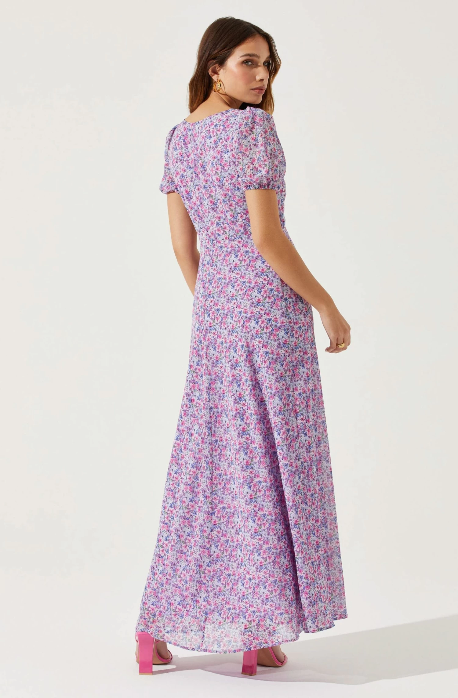 Sweetheart Neck Floral Twist Bust Maxi Dress 14 Sweetheart Neck Floral Twist Bust Maxi Dress - Image 12