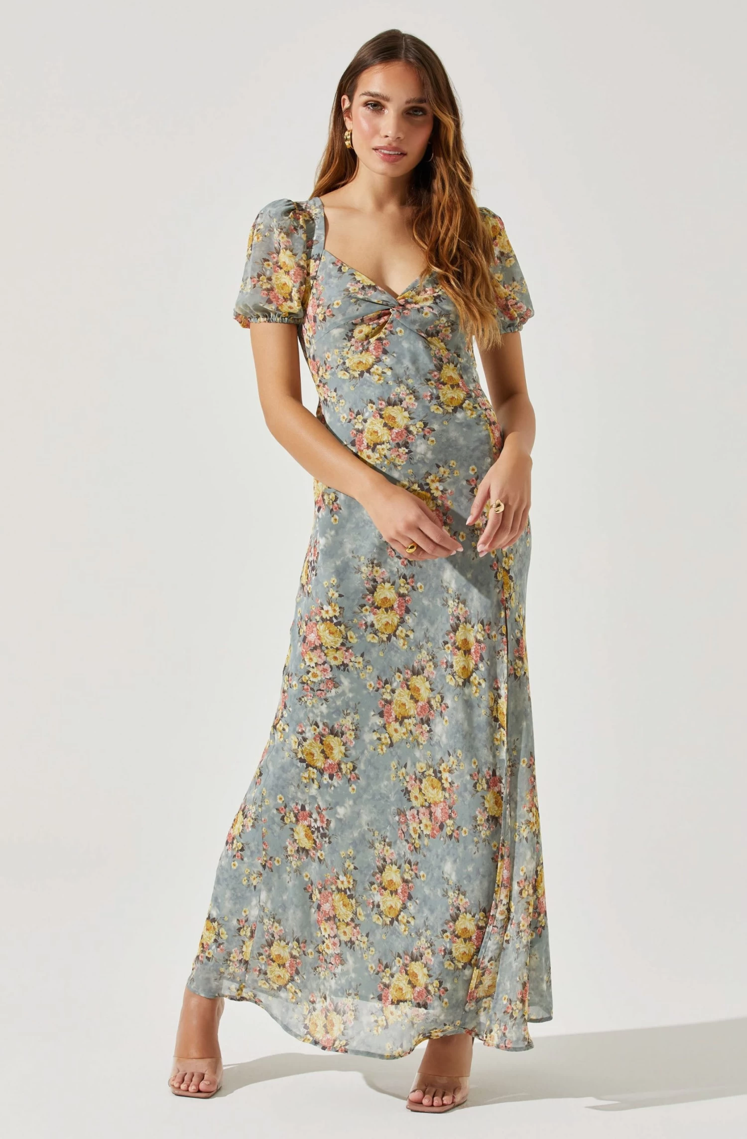 Sweetheart Neck Floral Twist Bust Maxi Dress 15 Sweetheart Neck Floral Twist Bust Maxi Dress - Image 13