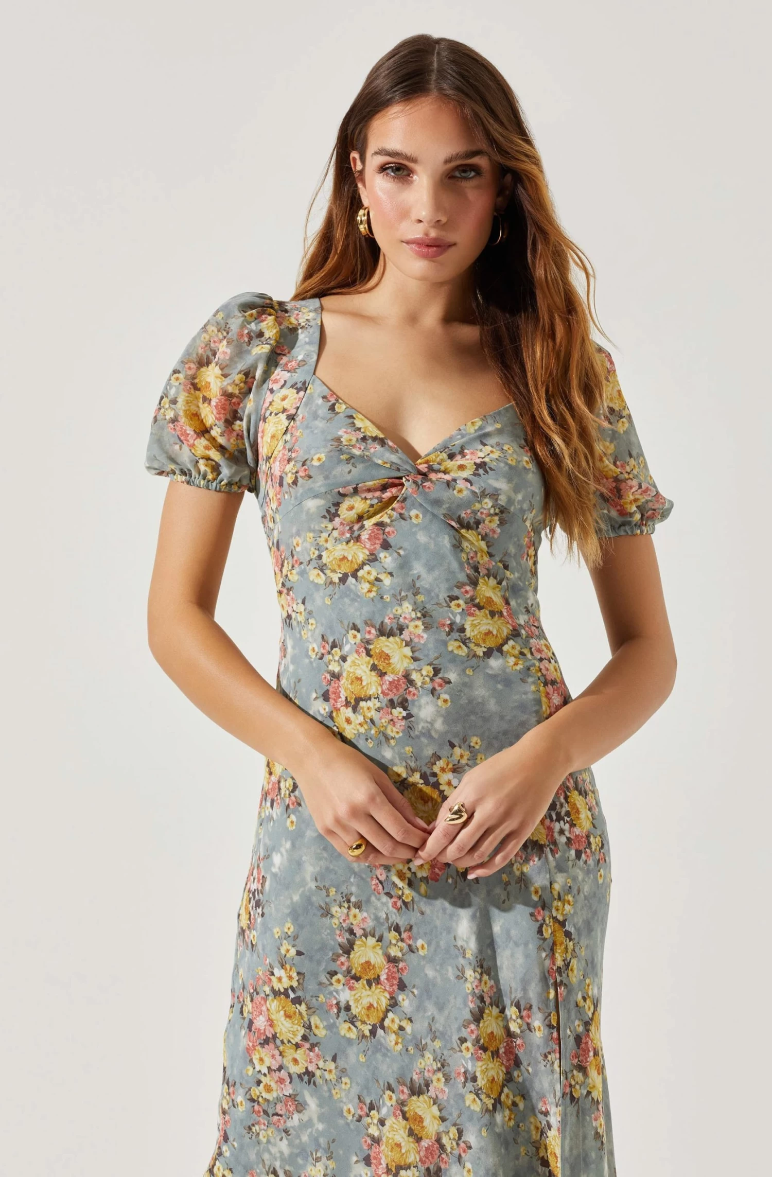 Sweetheart Neck Floral Twist Bust Maxi Dress 18 Sweetheart Neck Floral Twist Bust Maxi Dress - Image 16