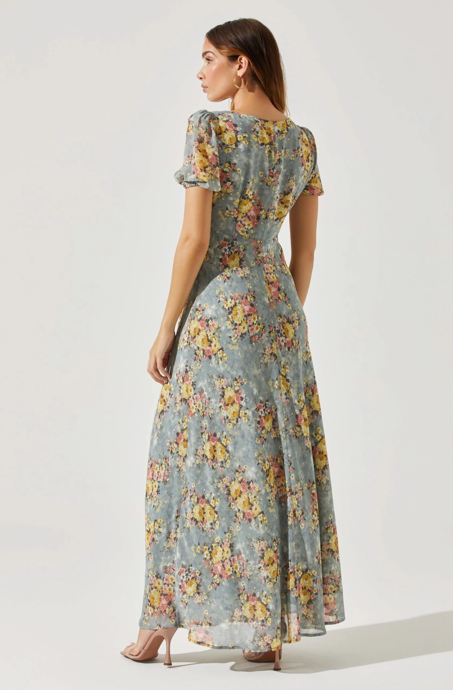 Sweetheart Neck Floral Twist Bust Maxi Dress 20 Sweetheart Neck Floral Twist Bust Maxi Dress - Image 18