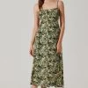Open Back Floral Midi Dress -Chic Outfit Shop ADR101751 GREENORANGEFLORAL 1