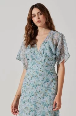 Flutter Sleeve Open Back Maxi Dress 23 Flutter Sleeve Open Back Maxi Dress -Chic Outfit Shop ADR101803 LIGHTBLUEMULTIFRL 3