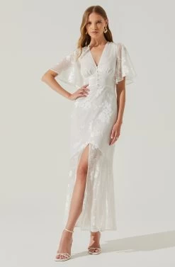 Jasmine Floral Midi Dress -Chic Outfit Shop ADR101860BS WHITE 1 1