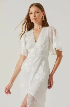 Jasmine Floral Midi Dress -Chic Outfit Shop ADR101860BS WHITE 1 4