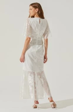 Jasmine Floral Midi Dress -Chic Outfit Shop ADR101860BS WHITE 1 5