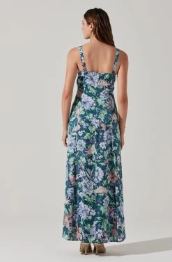 Cutout Ruched Maxi Dress 25 Cutout Ruched Maxi Dress -Chic Outfit Shop ADR101913 TEALPURPLEMULTIFL 5