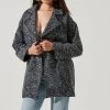 Oversized Marled Coat -Chic Outfit Shop ALT13093 BLACK WHITE 2