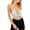 Two Tone Lace Bodysuit -Chic Outfit Shop ALT13143 IVORY BLACK 06