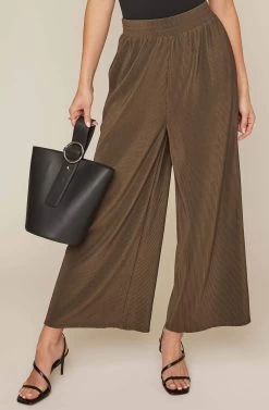 Pleated Wide Leg Pant -Chic Outfit Shop AP7071 OLIVE 4A