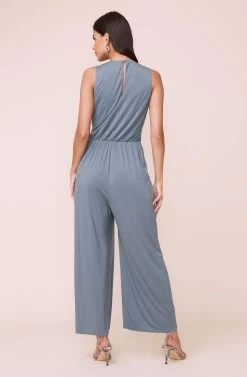 Cinch Waist Jumpsuit 11 Cinch Waist Jumpsuit -Chic Outfit Shop AP7084 SEAFOAMBLUE 5