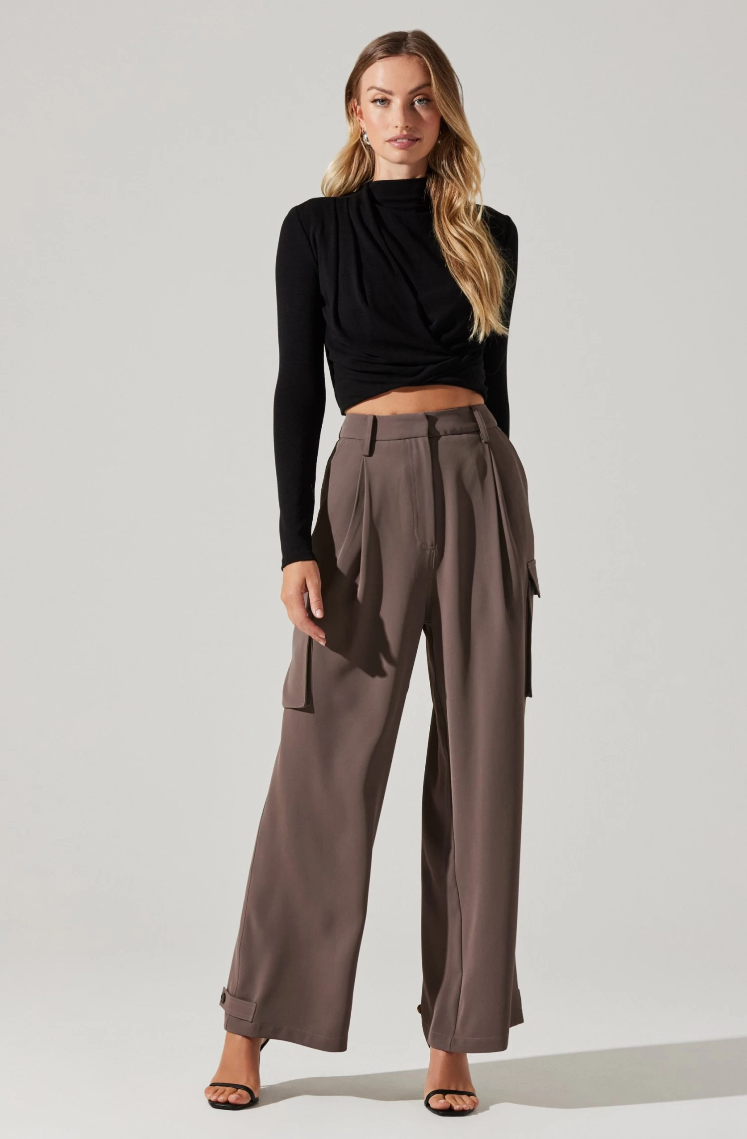 Pleated Wide Leg Cargo Pants 3 Pleated Wide Leg Cargo Pants