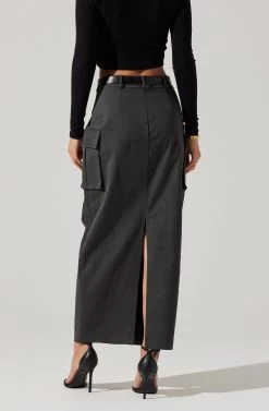 High Rise Cargo Maxi Skirt -Chic Outfit Shop AS9163 CHARCOAL 6 42ca2520 cdd5 4e0d ab02 fa3d176bef8a