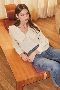 Evelyn Oversized Frilly Collar Button Down Top -Chic Outfit Shop ASTR FALL21 PT2 33652 edited