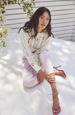 Taya Floral Embroidered Sweater -Chic Outfit Shop ASTR SPR21 5275