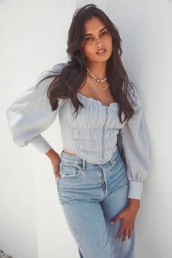 Amber Sweetheart Neck Smocked Long Sleeve Corset Top -Chic Outfit Shop ASTR SPR22 PT1 1261 a0b034a5 7067 49d7 9117 ff6a7da3c410