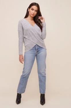 Wrap Front Sweater 15 Wrap Front Sweater -Chic Outfit Shop AT13204 003 HEATHERGREY 1 8a03f153 f20d 40fa b4bc 2be7653aae41