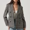 Double Breasted Blazer -Chic Outfit Shop AT13579 BLACK WHITE 2