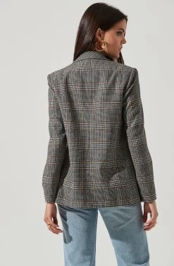 Double Breasted Blazer 9 Double Breasted Blazer -Chic Outfit Shop AT13579 BLACK WHITE 4