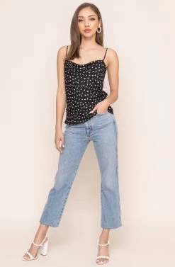 Cowl Drape Cami -Chic Outfit Shop AT15035D BLACK DOT 1AA ae6e4668 24ca 4c83 b710 00e89c1a7e04