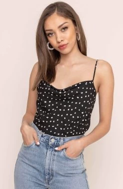 Cowl Drape Cami -Chic Outfit Shop AT15035D BLACK DOT 7AAA 79e0021f 90f2 4d41 9a91 eea55a02b53d