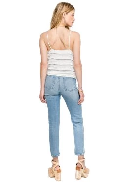 Surplice Eyelash Cami 10 Surplice Eyelash Cami -Chic Outfit Shop AT15102B IVORY GREY STRIPE 03