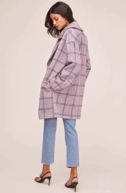 Cozy Coat 14 Cozy Coat -Chic Outfit Shop AT15630 PURPLE BLUE PLAID 5