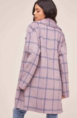 Cozy Coat 15 Cozy Coat -Chic Outfit Shop AT15630 PURPLE BLUE PLAID 6