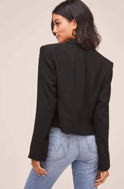 Cropped Blazer -Chic Outfit Shop AT15702 BLACK 4