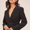 Cropped Blazer -Chic Outfit Shop AT15702 BLACK 5